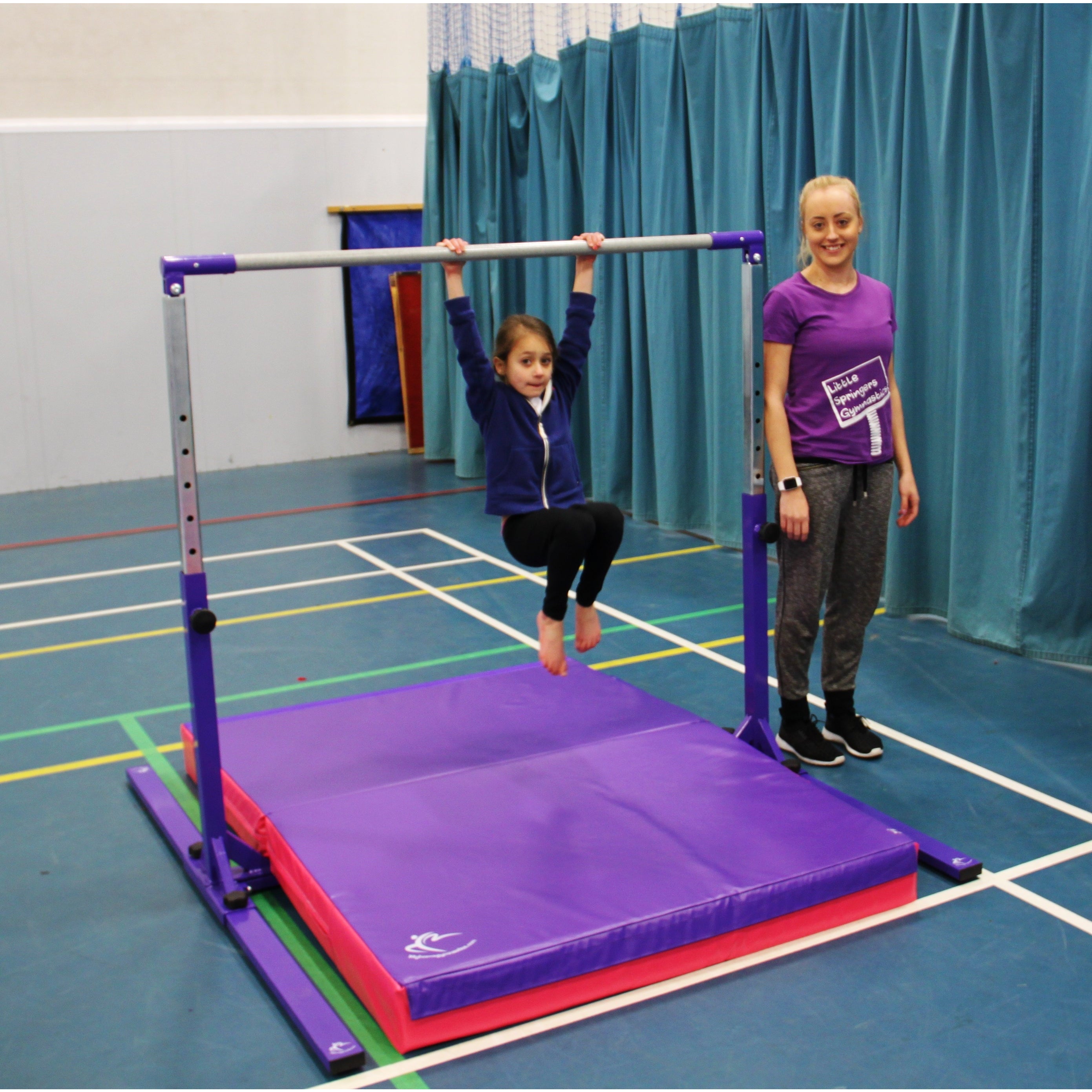 Gymnastics bar and mat for online home